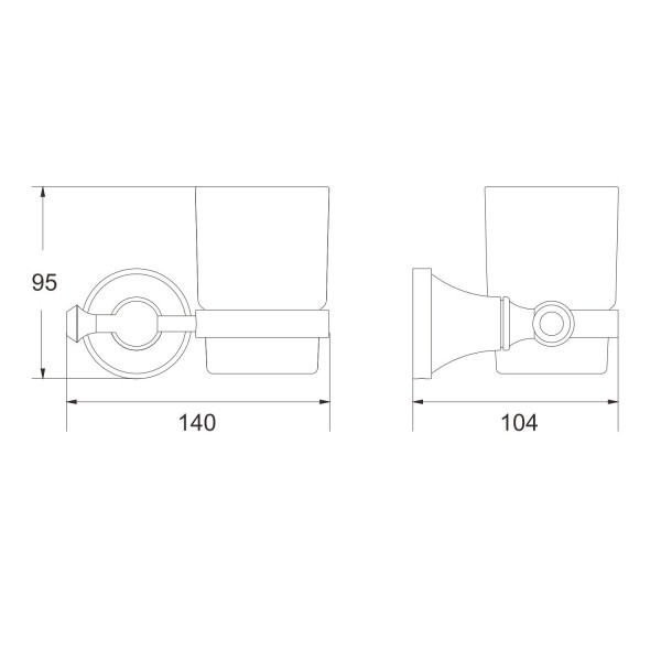 Стакан для ванной комнаты Rose RG1912E, золото. Фото 2