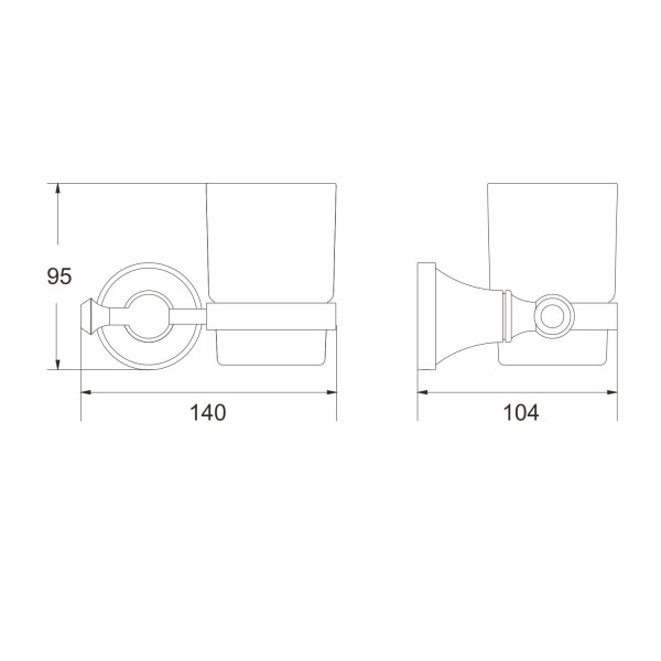 Стакан для ванной комнаты Rose RG1912H, черный. Фото 2