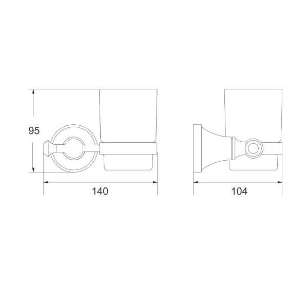 Стакан для ванной комнаты Rose RG1912T, пепельный. Фото 2