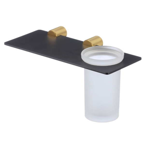 Стакан для ванной комнаты Savol S-002158HB, черный/золото. Фото 4