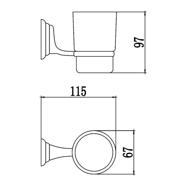 Стакан для ванной комнаты Savol S-003158, хром. Фото 2