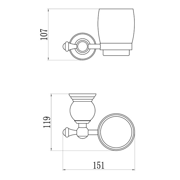 Стакан для ванной комнаты Savol S-005758B, золото. Фото 2