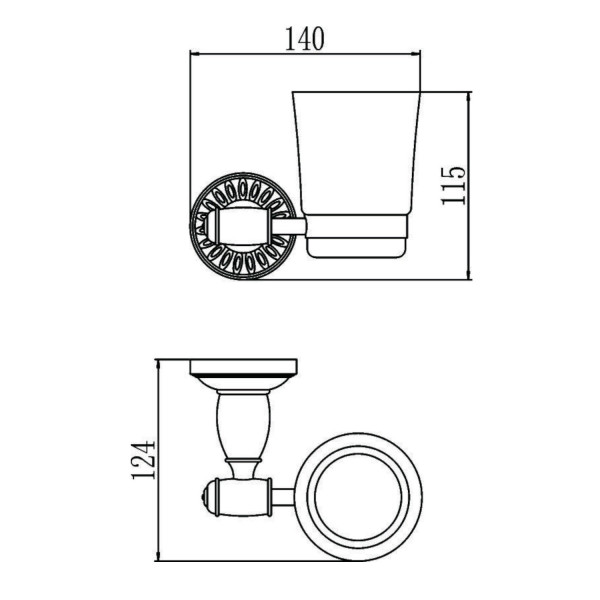 Стакан для ванной комнаты Savol S-006658H, черный. Фото 2