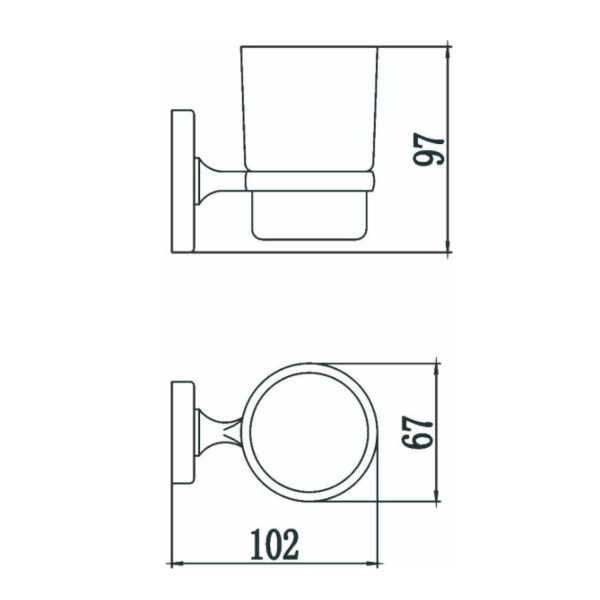 Стакан для ванной комнаты Savol S-007058, хром. Фото 2