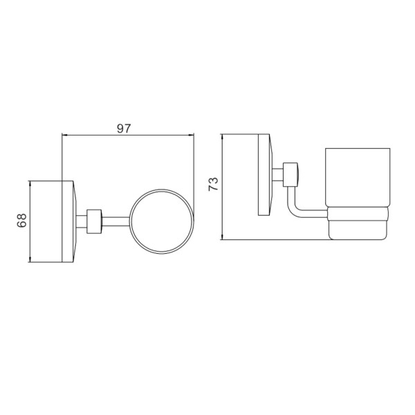 Стакан для ванной комнаты Savol S-007158, хром. Фото 2