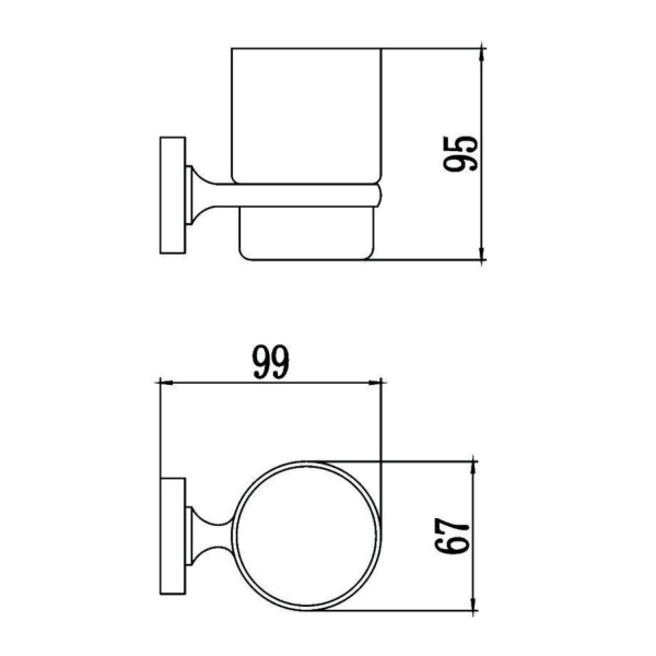 Стакан для ванной комнаты Savol S-008758, хром. Фото 2