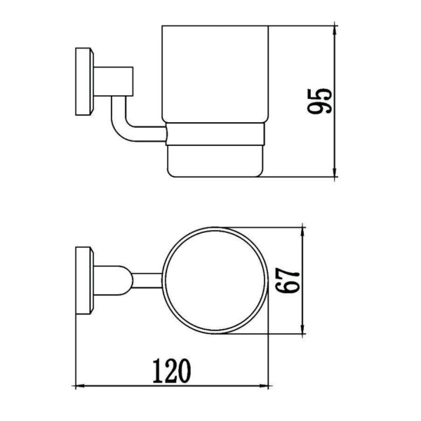 Стакан для ванной комнаты Savol S-009558, хром. Фото 2
