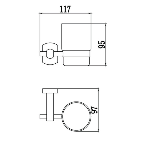 Стакан для ванной комнаты Savol S-009958, хром. Фото 2