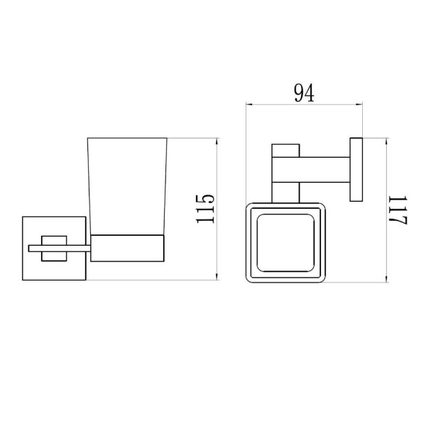 Стакан для ванной комнаты Savol S-06558Q, графит. Фото 2