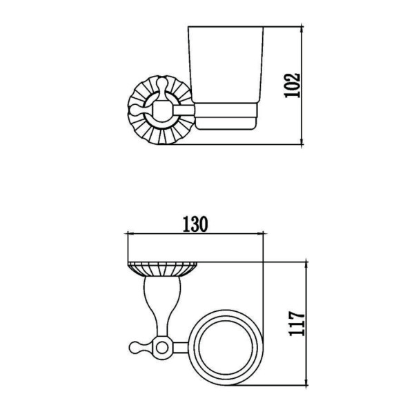 Стакан для ванной комнаты Savol S-08958C, бронза. Фото 2