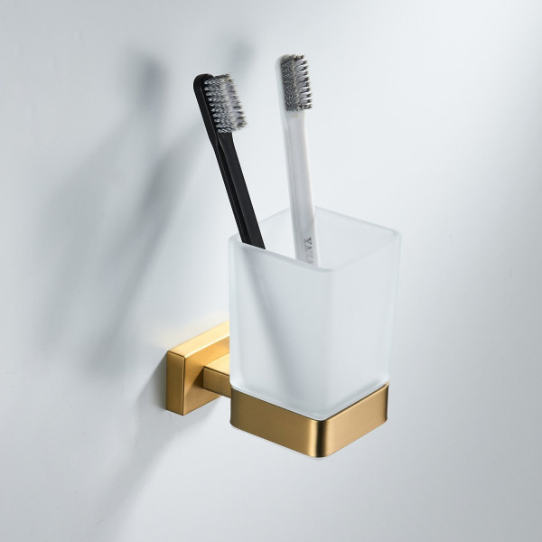 Стакан для ванной комнаты Shevanik SG5612G, золотой сатин. Фото 3