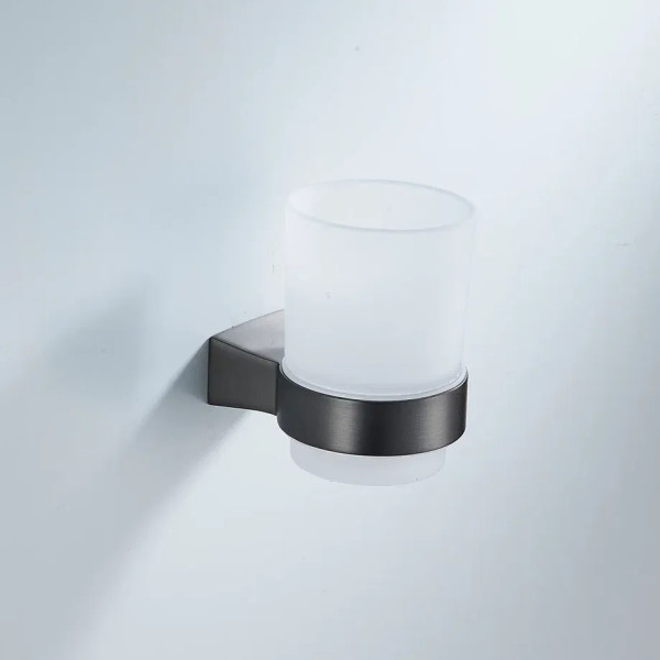 Стакан для ванной комнаты Shevanik SG5712T, оружейная сталь. Фото 3