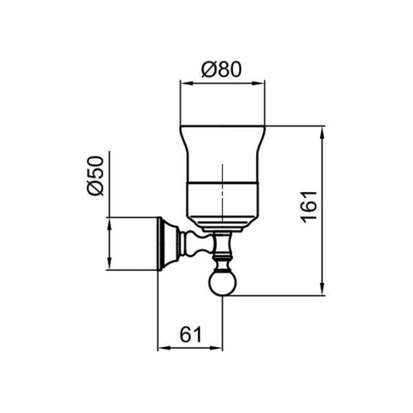 Стакан для ванной Webert Karenina KA500301017, хром/золото. Фото 2