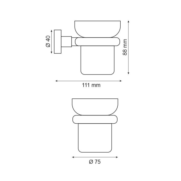 Стакан для ванной Webert Rimini RI500301010, золото. Фото 2