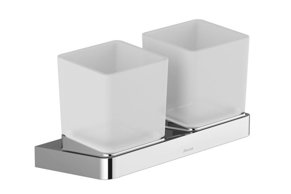 Стакан для зубных щеток Ravak 10° двойной, хром (X07P322). Фото 1