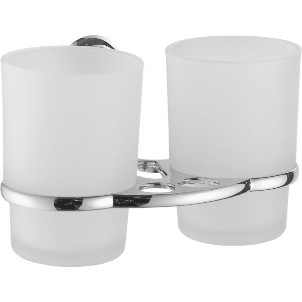 Стакан двойной для ванной комнаты FASHUN A1508, хром. Фото 1
