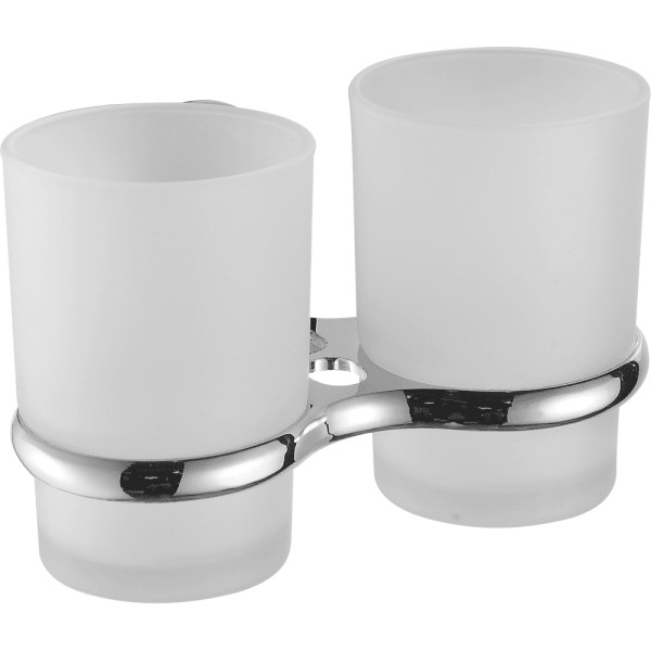 Стакан двойной для ванной комнаты FASHUN A1608, хром. Фото 1