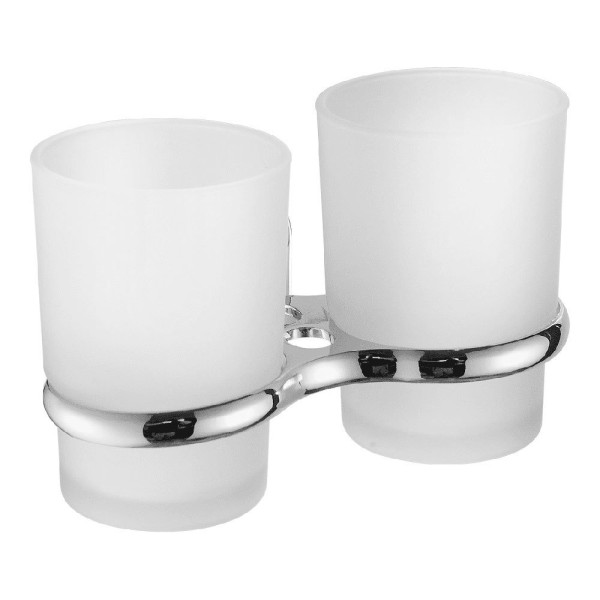 Стакан двойной для ванной комнаты FASHUN A1908, хром. Фото 1