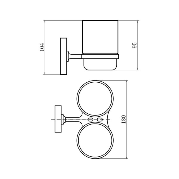 Стакан двойной для ванной комнаты FASHUN A1908, хром. Фото 2