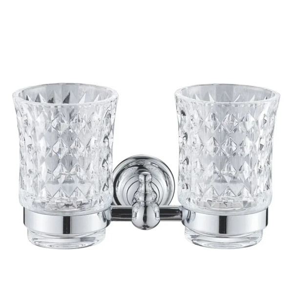 Стакан двойной для ванной комнаты Rose RG1122, хром. Фото 1