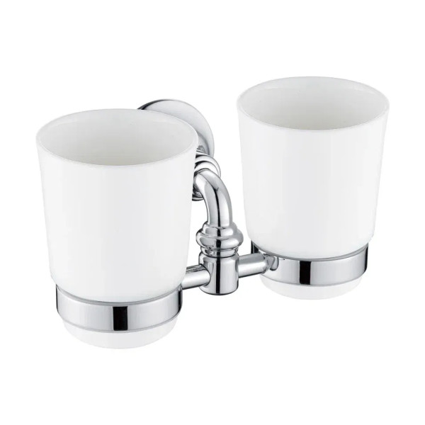 Стакан двойной для ванной комнаты Rose RG1222, хром. Фото 1