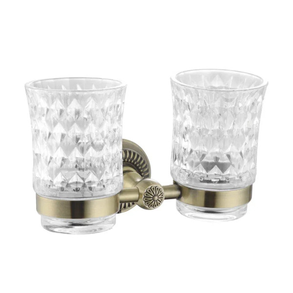 Стакан двойной для ванной комнаты Rose RG1422Q, бронза. Фото 1