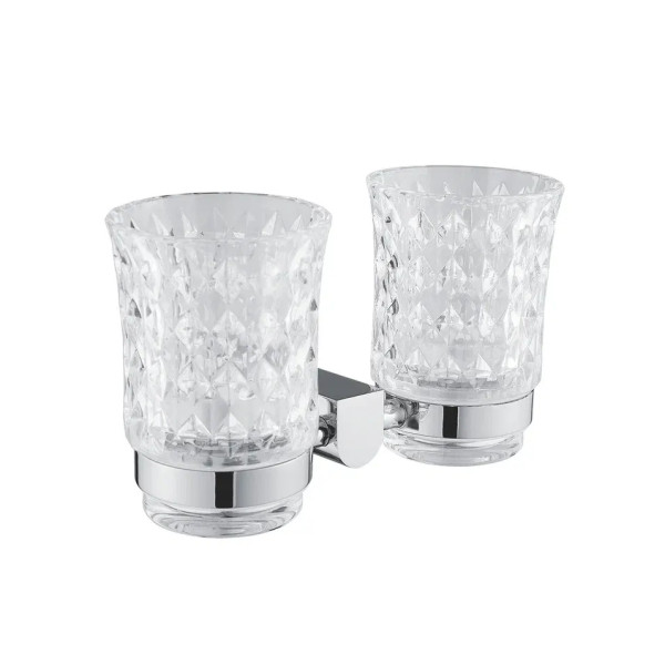 Стакан двойной для ванной комнаты Rose RG1722, хром. Фото 1