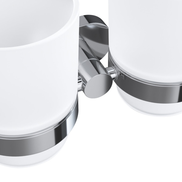 Стеклянный стакан с настенным держателем, двойной. Фото 6