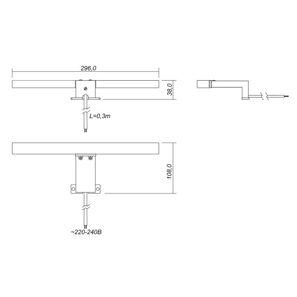 Светильник Dreja PRIME, для зеркального шкафа, LED, пластик, хром. Фото 2