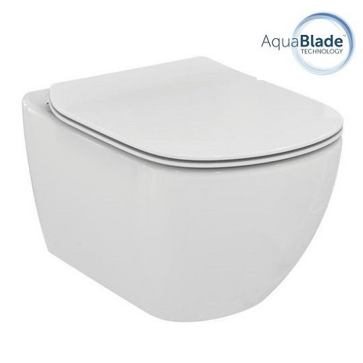 T007901 TESI AquaBlade® Подвесной унитаз, глубокий смыв, сидение и крышка заказывается дополнительно, с крепежом (для полностью скрытого монтажа). Фото 2
