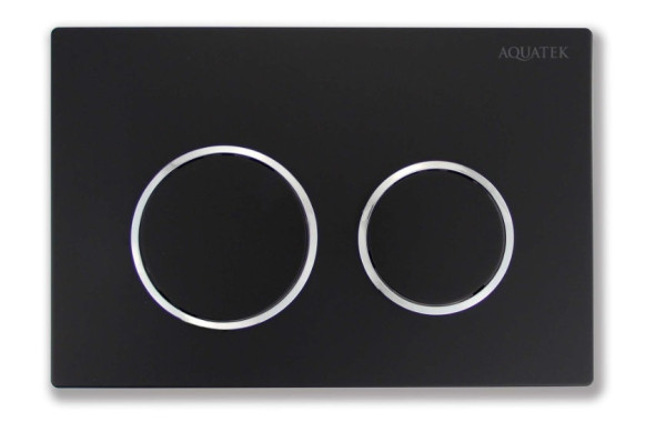 TDI-0000003 (007D) Панель смыва Small Черная матовая ободок хром (клавиши круглые) для INS-0000018 с верхней кнопкой смыва. Фото 1