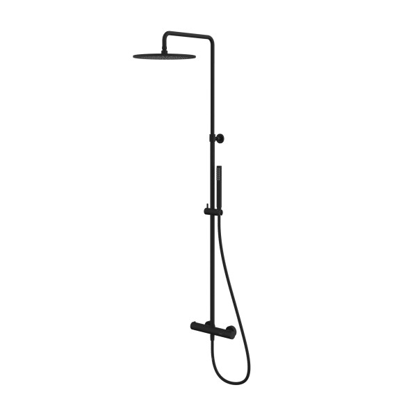 Термостатическая душевая система наружного монтажа WHITECROSS Y Y1254BL (черный мат). Фото 1