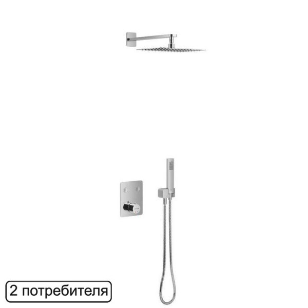 Термостатическая душевая система скрытого монтажа EXCELLENT Krotos AREX.SET.8045CR (хром). Фото 1