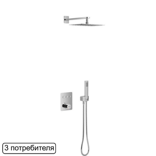 Термостатическая душевая система скрытого монтажа EXCELLENT Krotos AREX.SET.8046CR (хром). Фото 1