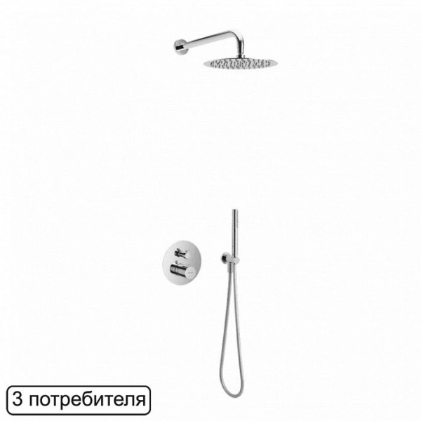Термостатическая душевая система скрытого монтажа EXCELLENT Pi AREX.SET.1248CR (хром). Фото 1