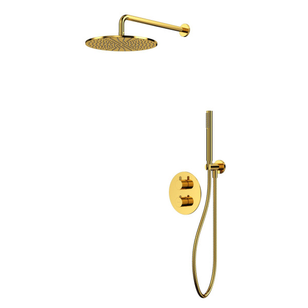 Термостатическая душевая система скрытого монтажа WHITECROSS Y YSET08GL (золото). Фото 1