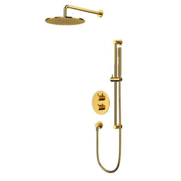 Термостатическая душевая система скрытого монтажа WHITECROSS Y YSET09GL (золото). Фото 1