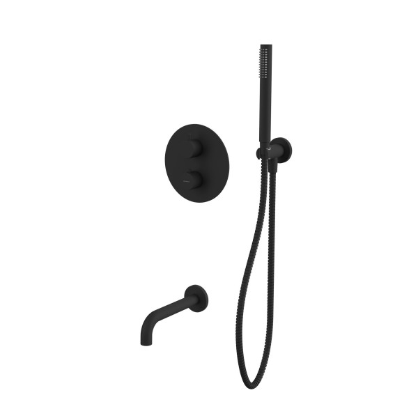 Термостатическая система для ванны скрытого монтажа WHITECROSS Y YSET10BL (черный мат). Фото 1