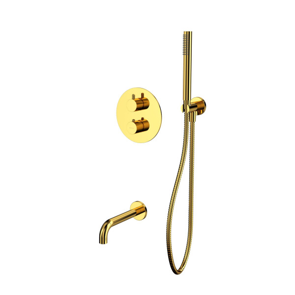 Термостатическая система для ванны скрытого монтажа WHITECROSS Y YSET10GL (золото). Фото 1