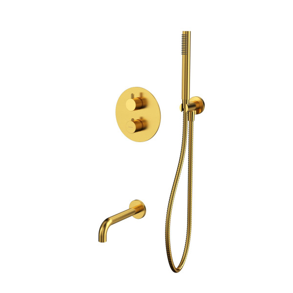 Термостатическая система для ванны скрытого монтажа WHITECROSS Y YSET10GLB (брашированное золото). Фото 1