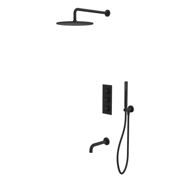 Термостатическая система для ванны скрытого монтажа WHITECROSS Y YSET11BL (черный мат). Фото 1