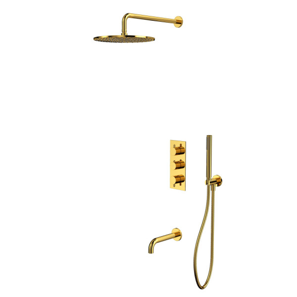 Термостатическая система для ванны скрытого монтажа WHITECROSS Y YSET11GL (золото). Фото 1