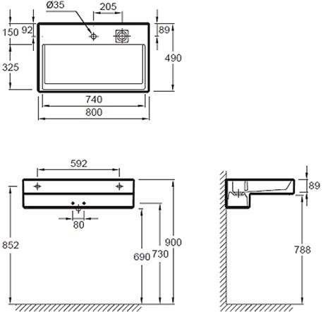 TERRACE EXD9112-00 раковина-столешница 80*49см. C подсветкой.. Фото 2