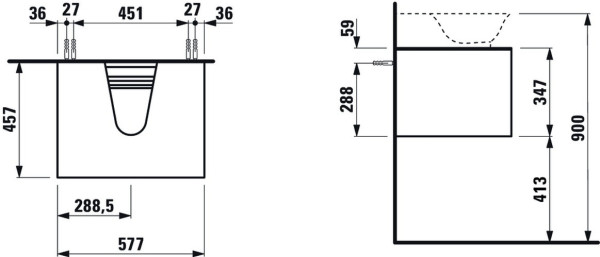THE NEW CLASSIC 4.0600.3.085.631.1+ 8.1685.2.000.104.1 комплект раковина + мебель 580x450x350, один ящик, белый гл.. Фото 3