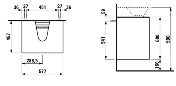 THE NEW CLASSIC 4.0600.4.085.631.1+ 8.1685.2.000.104.1 комплект раковина + мебель 580x450x350, цвет белый гляниц. Фото 3
