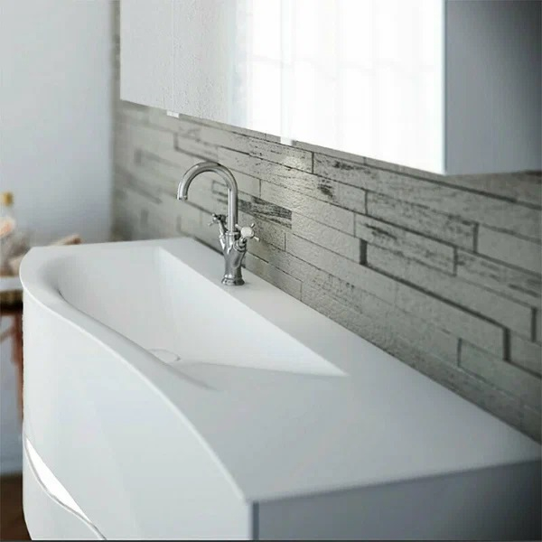 Тумба 1210х475 мм. с 2 мя выдв. ящик,рак.из мин. литья с 1 отв. под см-ль, ручки  G0165, левая версия, в компл сифон, цвет белый гл.. Фото 6