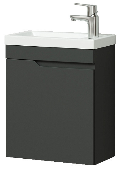 Тумба Итана Alexa 45 455х250х570 подвесная с раковиной Фостер 45 левый Графит (CS00080609). Фото 1