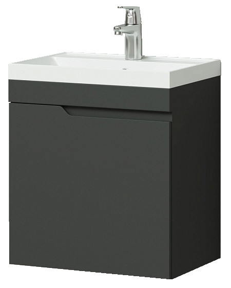 Тумба Итана Alexa 50 493х343х570 подвесная с раковиной Clarissa 50 левый Графит (CS00080611). Фото 1