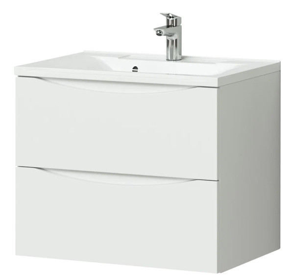 Тумба Итана Мишель 75 742х445х550 подвесная с раковиной Milena 75 Белый глянец (CS00080619). Фото 1