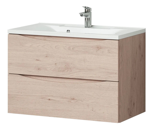 Тумба Итана Мишель 80 792х444х550 подвесная с раковиной Milena 80 Сосна фактурная натуральная (CS00080620). Фото 1